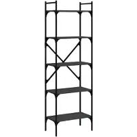 vidaXL Bibliothèque à 5 niveaux noir 56x31,5x174 cm bois d'ingénierie
