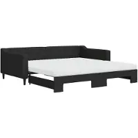 vidaXL Lit de jour extensible avec matelas noir 100x200 cm Tissu