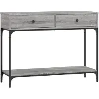 vidaXL Table console sonoma gris 100x34,5x75 cm bois d'ingénierie