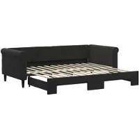 vidaXL Lit de jour extensible noir 90x200 cm velours