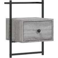 vidaXL Table de chevet murale sonoma gris 35x30x51cm bois d'ingénierie
