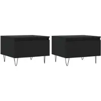 vidaXL Tables basses 2 pcs noir 50x46x35 cm bois d'ingénierie