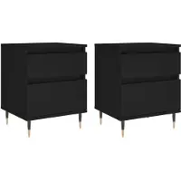 vidaXL Tables de chevet 2 pcs noir 40x35x50 cm bois d’ingénierie