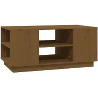 vidaXL Table basse marron miel 90x49x40,5 cm Pin massif