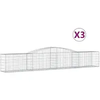 vidaXL Gabions avec arc surélevé 3 pcs. 400x50x60/80cm Fer galvanisé