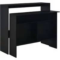 vidaXL Table de bar avec 2 plateaux Noir 130x40x120 cm