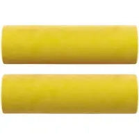 vidaXL Coussins décoratifs 2 pcs Jaune Ø15x50 cm Velours