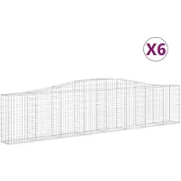 vidaXL Gabions avec arc surélevé 6 pcs. 400x30x80/100cm Fer galvanisé