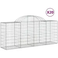 vidaXL Gabions avec arc surélevé 20 pcs. 200x50x80/100cm Fer galvanisé