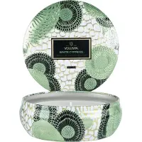 Voluspa Japonica Holiday White Cypress bougie parfumée en métal 340 g
