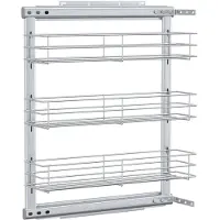 vidaXL Panier de cuisine en fil métallique à 3 niveaux extensible argenté 47x15,5x55,5 cm