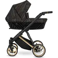 Kunert IVENTO 2in1 Poussette en bleu/rose avec cadre noir