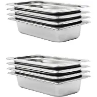vidaXL récipients Gastronorm 8 pcs GN 1/3 65 mm acier inoxydable