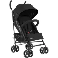 Kikkaboo Poussette Coccinelle, cadre en acier, panier, roues avant amovibles, repose-pieds noir