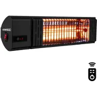 Vonroc Chauffage d'ambiance de terrasse - Volsini PRO - 2000W - Avec niveaux de chaleur réglables, minuterie, écran LCD et télécommande