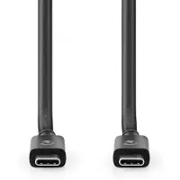 Nedis Câble USB - USB 4.0 Gen 2x2 - USB-C mâle - USB-C mâle - 240 W - 8K@60Hz - 20 Gbps - nickelé - 2.00 m - rond - PVC - noir - enveloppe