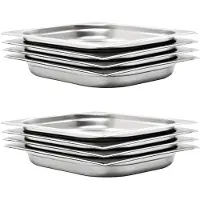 vidaXL Récipients Gastronorm 8 pcs GN 1/2 40 mm acier inoxydable