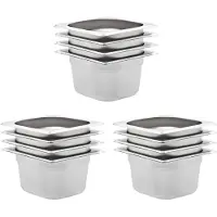 vidaXL Récipients Gastronorm 12 pcs. GN 1/6 100 mm acier inoxydable