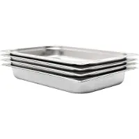 vidaXL Récipients Gastronorm 4 pcs. GN 1/1 65 mm acier inoxydable