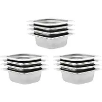 vidaXL Récipients Gastronorm 12 pcs. GN 1/6 65 mm acier inoxydable
