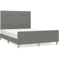 vidaXL Cadre de lit sans matelas gris foncé 140x200 cm Tissu