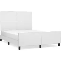 vidaXL Cadre de lit avec tête de lit blanc 140x200 cm similicuir