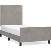 vidaXL Cadre de lit sans matelas gris clair 100x200 cm velours