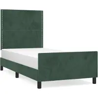 vidaXL Cadre de lit sans matelas vert foncé 100x200 cm velours