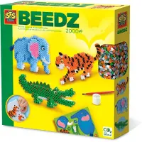 SES Creative SES Beedz - perles de fer - animaux de safari - fabrication d'animaux en 3D - thème safari - 2000 perles de fer - sans PVC