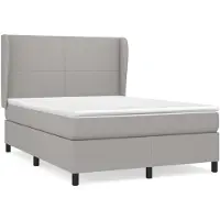 vidaXL Lit boxspring avec matelas gris clair 140x200 cm Tissu