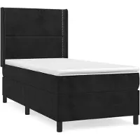 vidaXL Lit boxspring avec matelas noir 90x190 cm velours