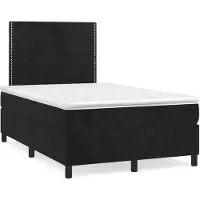 vidaXL Lit boxspring avec matelas noir 120x200 cm velours