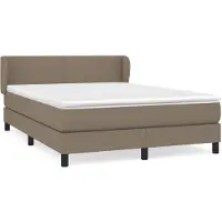 vidaXL Lit boxspring avec matelas Taupe 140x200 cm Tissu