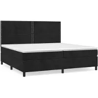 vidaXL Lit boxspring avec matelas noir 200x200 cm velours