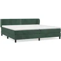 vidaXL Lit boxspring avec matelas vert foncé 200x200 cm velours