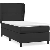 vidaXL Lit boxspring avec matelas noir 90x190 cm similicuir