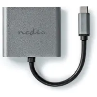 Nedis Ccgp64670Bk01 Adaptateur Usb Multi-Port Usb 3.2 Gen 1 Usb-C&Trade ; Male 2X Hdmi&Trade ; 0.10 M Round Nickel-plated PVC Black Envelope