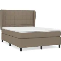 vidaXL Lit boxspring avec matelas Taupe 140x190 cm Tissu