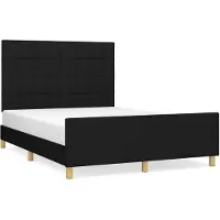 vidaXL Cadre de lit sans matelas noir 140x200 cm Tissu