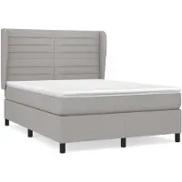 vidaXL Lit boxspring avec matelas gris clair 140x200 cm Tissu