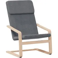 vidaXL Fauteuil relax avec pouf Tissu gris foncé