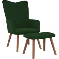 vidaXL Chaise de relaxation avec repose-pied Vert foncé Velours