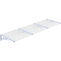 vidaXL Auvent de porte Gris et transparent 297,5x90 cm Polycarbonate