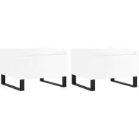 vidaXL Tables basses 2 pcs. Blanc brillant 50x46x35 cm Bois composite
