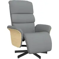 vidaXL Fauteuil relax avec repose-pieds Tissu gris clair
