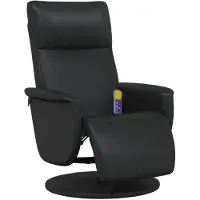 vidaXL Fauteuil de massage avec repose-pieds Noir Similicuir