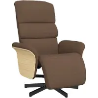 vidaXL Fauteuil relax avec repose-pieds Marron Tissu