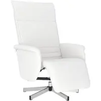 vidaXL Fauteuil relax avec repose-pieds Blanc Similicuir
