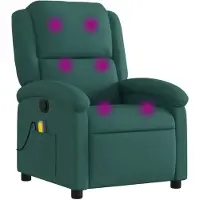 vidaXL Fauteuil de massage vert foncé Tissu