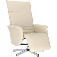 vidaXL Fauteuil relax avec repose-pieds Crème Similicuir